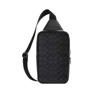 Coach Sullivan Pack In Signature Canvas Signature Canvas-Gunmetal-Charcoal-Black
