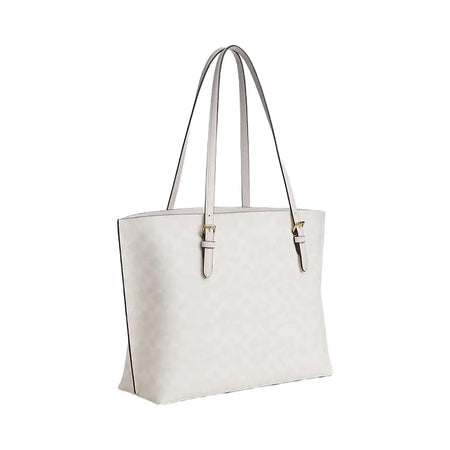 Coach Mollie Tote Bag In Signature Canvas Signature Canvas-Gold-White-Chalk