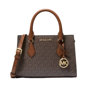 Michael Kors Sheila Small Signature Logo Satchel Brown