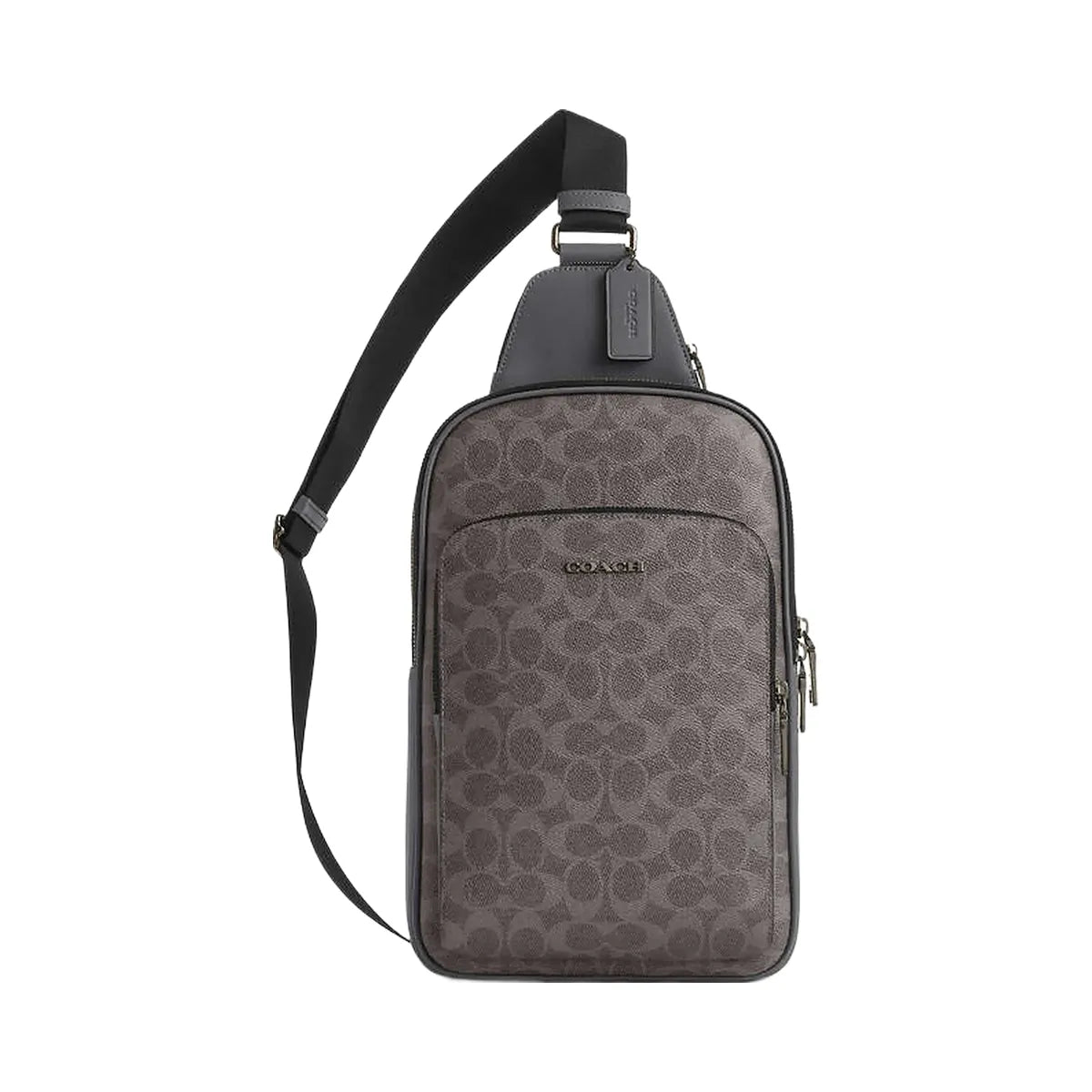 Coach Ethan Pack In Signature Canvas Signature Canvas-Qb-Grey-Charcoal