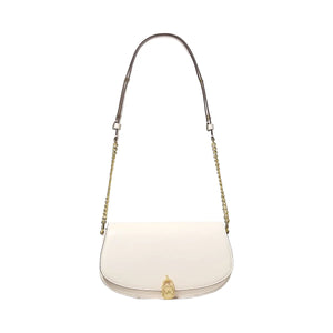 Michael Kors Mila Medium Leather Messenger Bag Lt Cream
