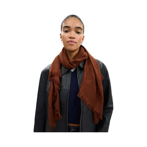 Coach Signature Wrap Wool Silk Blend-Sable