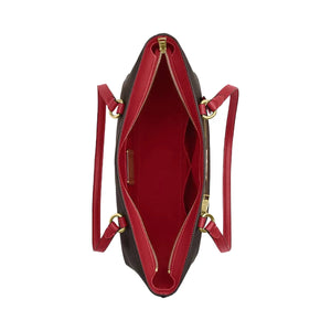 Coach Station Tote Bag In Maxi Signature Canvas Signature Canvas-Im-Walnut-True Red