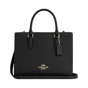 Coach Maggie Small Tote Bag Pebbled Leather-Gold-Black