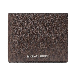 Michael Kors Cooper Logo Billfold Wallet With Passcase Brown-Black