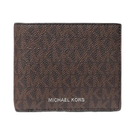 Michael Kors Cooper Logo Billfold Wallet With Passcase Brown-Black