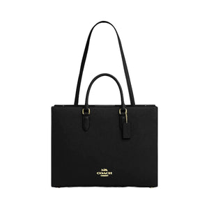 Coach Maggie Tote Bag Pebbled Leather-Gold-Black