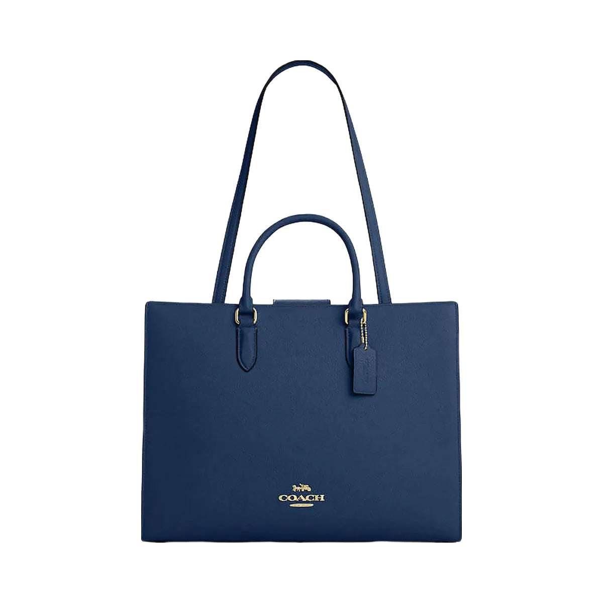 Coach Maggie Tote Bag Pebbled Leather-Gold-Deep Blue