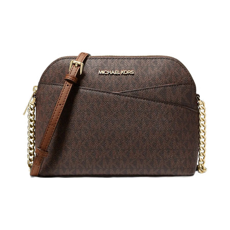 Michael Kors Jet Set Travel Medium Logo Dome Crossbody Bag Brown