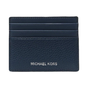 Michael Kors Cooper Pebbled Leather Tall Card Case Navy