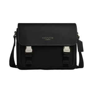 Coach Racer Messenger Bag Smooth Leather-Gunmetal-Black