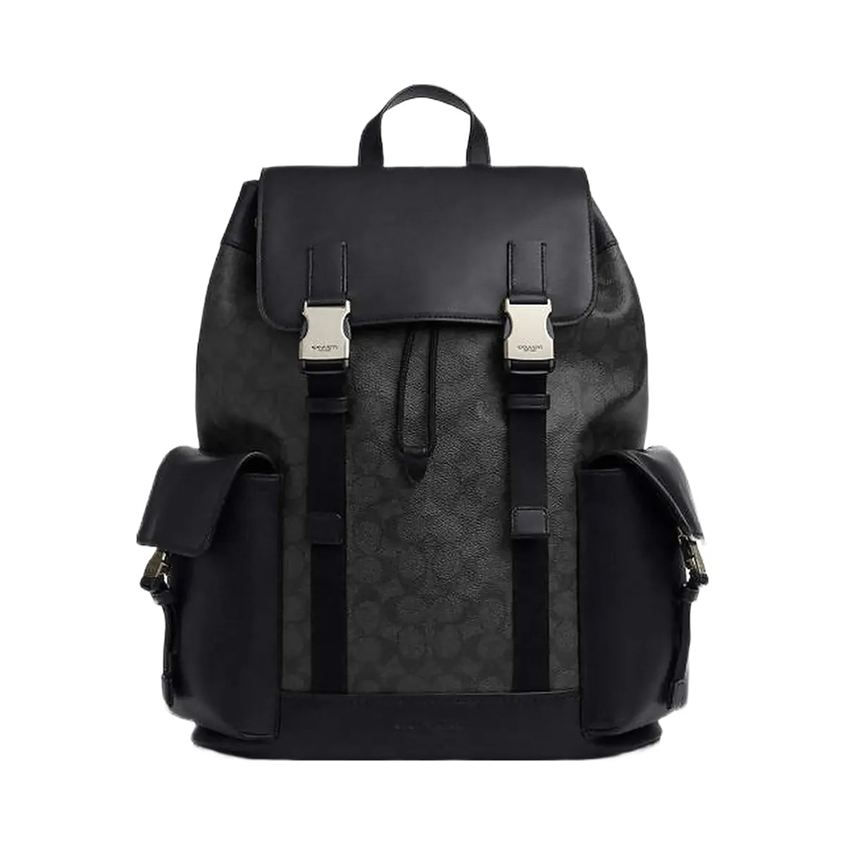 Coach Clark Backpack In Signature Canvas Signature Canvas-Gunmetal-Charcoal-Black