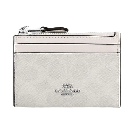 Coach Mini Skinny Id Case In Signature Canvas Signature Canvas-Sv-White-Chalk