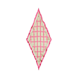 Coach Maude Plaid Print Silk Diamond Scarf Pink