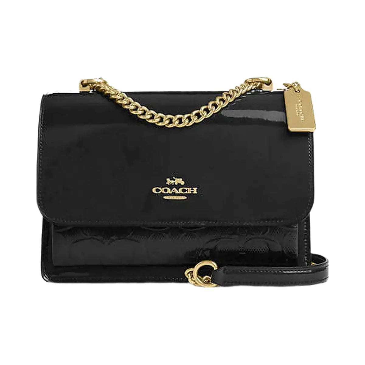 Coach Klare Crossbody Bag In Signature Leather Novelty Leather-Gold-Black