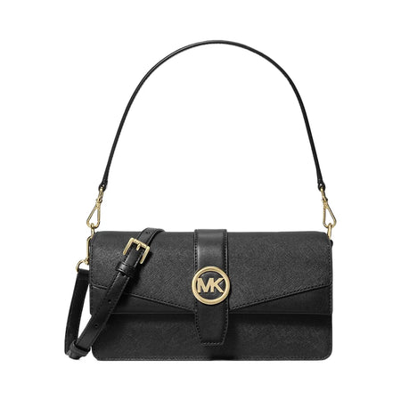 Michael Kors Greenwich Medium Saffiano Leather Shoulder Bag Black