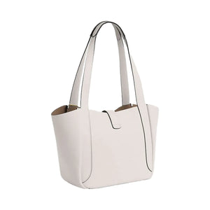 Coach Hadley Turnlock Tote Bag Pebbled Leather-Gold-Chalk