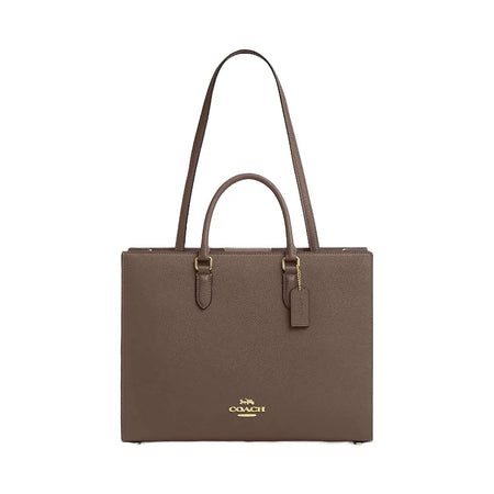 Coach Maggie Tote Bag Pebbled Leather-Gold-Dark Stone