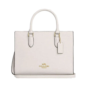 Coach Maggie Small Tote Bag Pebbled Leather-Gold-Chalk