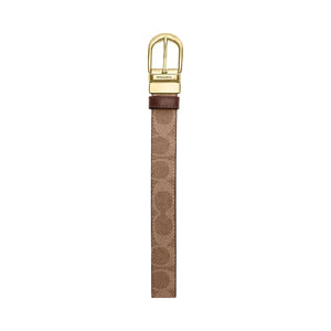 Coach Harness Buckle Cut To Size Reversible Belt, 25 Mm Signature Canvas-Gold-Tan-Brown