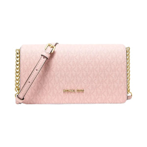 Michael Kors Jet Set Medium Signature Logo Crossbody Bag Powder Blush