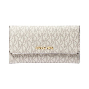 Michael Kors Jet Set Large Logo Trifold Wallet Vanilla
