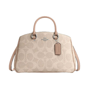 Coach Savannah Carryall Bag In Signature Canvas Signature Canvas-Silver-Sand-Taupe
