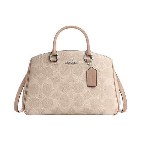 Coach Savannah Carryall Bag In Signature Canvas Signature Canvas-Silver-Sand-Taupe