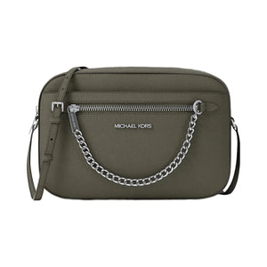 Michael Kors Jet Set Large Saffiano Leather Crossbody Bag Olive