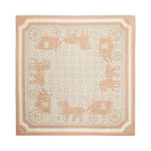 Coach Signature Horse And Carriage Print Silk Square Scarf Taupe