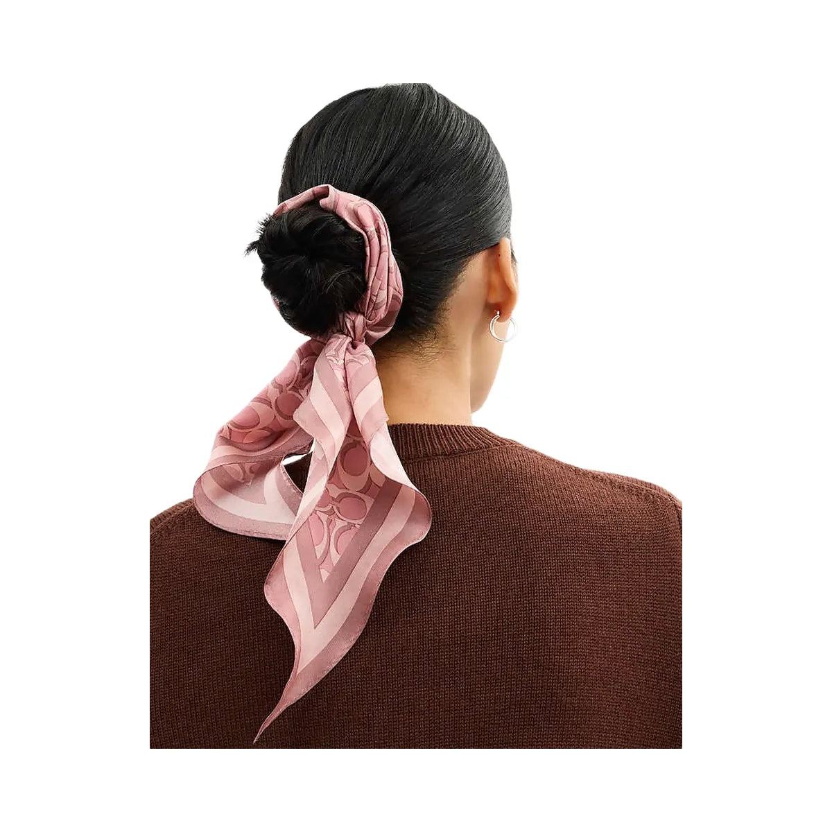 Coach Signature Silk Diamond Scarf Silk-Dusty Pink