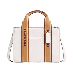 Coach Smith Tote Bag 24 Pebbled Leather-Silver-Chalk Multi