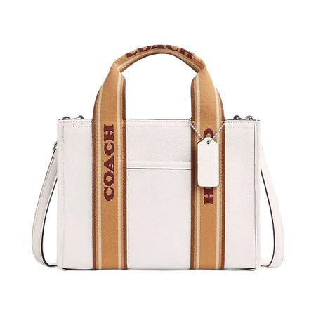 Coach Smith Tote Bag 24 Pebbled Leather-Silver-Chalk Multi