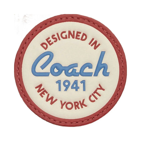 Coach Luggage Tag In Signature Canvas With Patches Signature Canvas-Gunmetal-Tan Multi