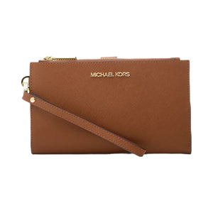 Michael Kors Jet Set Large Leather Smartphone Wristlet Wallet Luggage