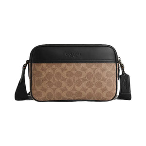 Coach Graham Crossbody Bag In Signature Canvas Signature Canvas-Qb-Tan-Black