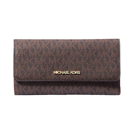 Michael Kors Jet Set Large Logo Trifold Wallet Brown