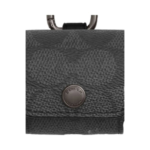 Coach Large Wireless Earbud Pro Case In Signature Canvas Gunmetal-Charcoal