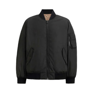 Coach Reversible Ma 1 Jacket In Recycled Polyester Black - Khaki Sig