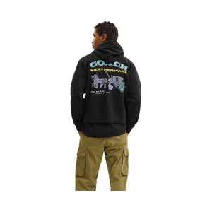 Coach Leatherware Collage Relaxed Hoodie Black