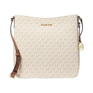 Michael Kors Jet Set Travel Large Logo Messenger Bag Vanilla