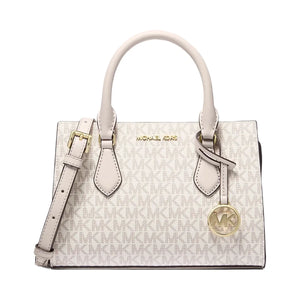 Michael Kors Sheila Small Signature Logo Satchel Vanilla