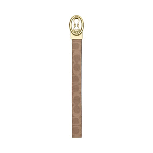 Coach Signature Buckle Cut To Size Belt, 25 Mm Signature Canvas-Gold-Tan-Brown
