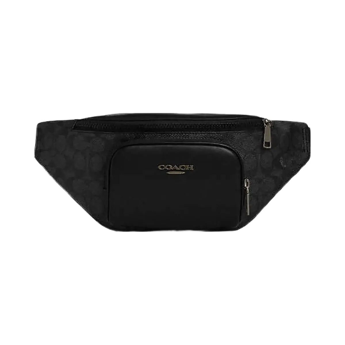 Coach Racer Small Belt Bag In Signature Canvas Signature Canvas-Gunmetal-Charcoal-Black