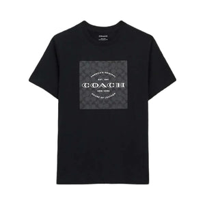 Coach Signature Square T-Shirt In Organic Cotton Black
