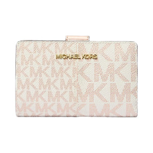 Michael Kors Jet Set Medium Metallic Logo Wallet Rose Gold