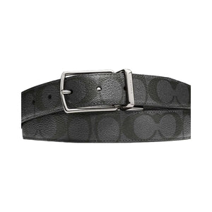 Coach Harness Buckle Cut To Size Reversible Belt, 30 Mm Charcoal-Black