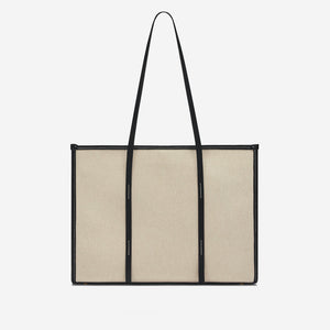 DeMellier The Capri salt & pepper canvas black smooth