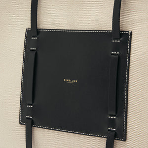 DeMellier The Capri salt & pepper canvas black smooth