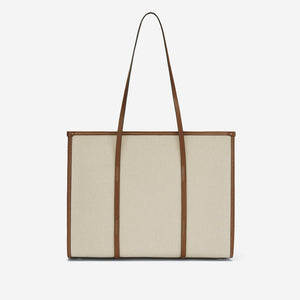 DeMellier The Capri salt & pepper canvas tan smooth